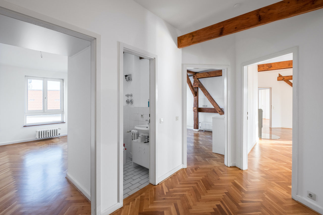 penthouse flat after renovation - empty flat hallway -