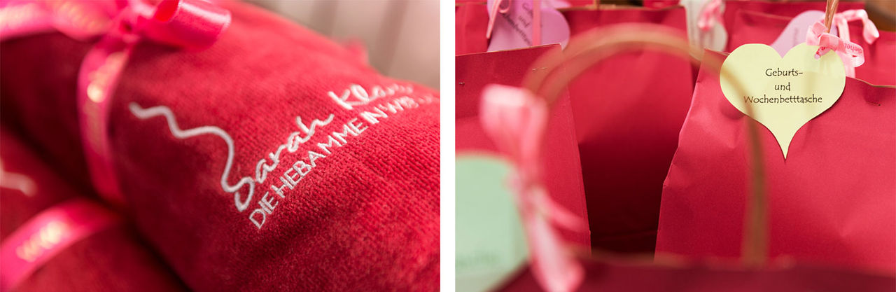 Mit Liebe zum Detail: Im Geschäft erhalten Frauen alles für das Wochenbett, so auch die Geburtstücher (links), die beruhigend auf das Neugeborene wirken. ©Wüstenrot/marcelkoehler.com