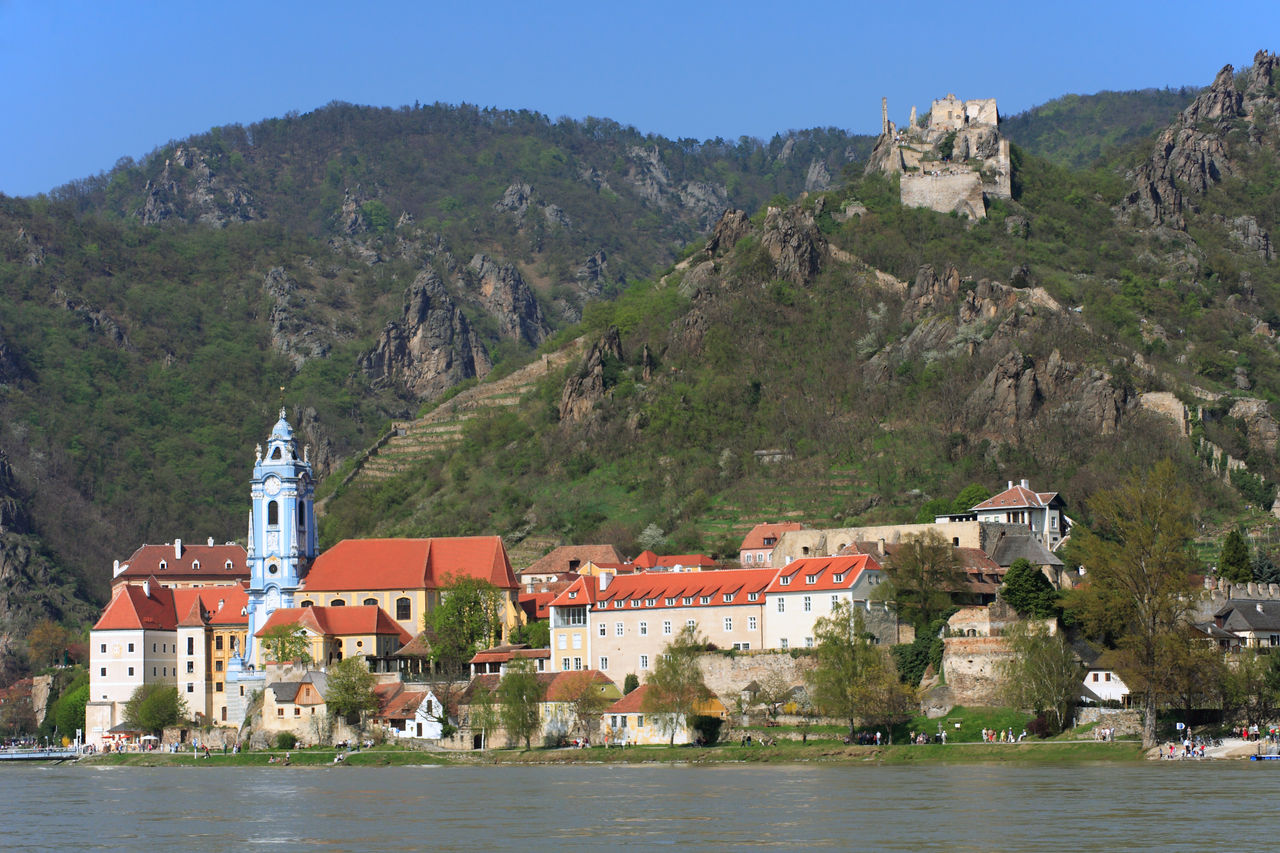 "View of Durnstein across the Danube River, Wachau Region, Lower Austria"